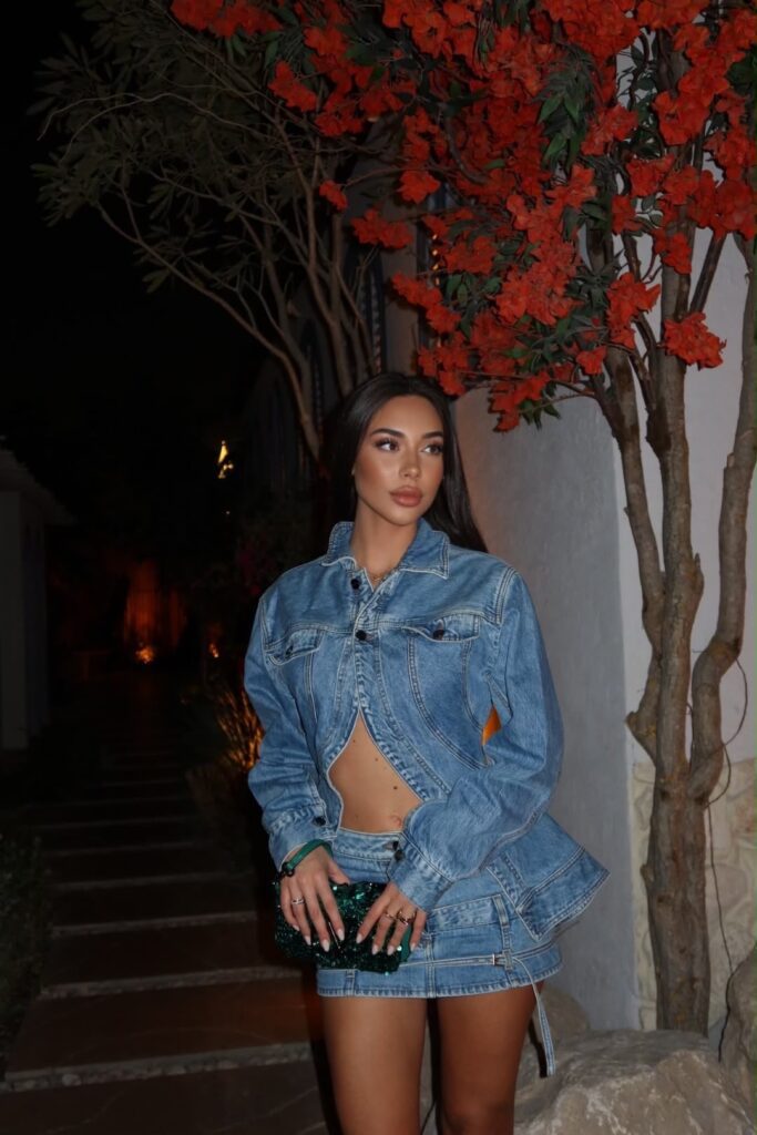 Blue Denim Oversized Jacket & Mini Skirt Set