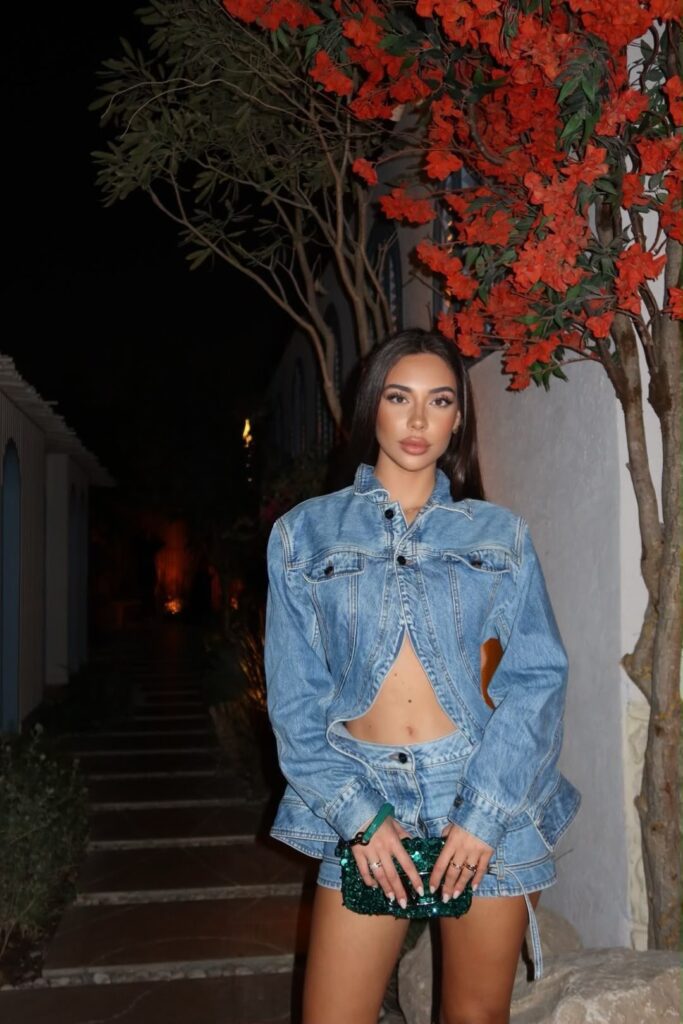 Blue Denim Oversized Jacket & Mini Skirt Set
